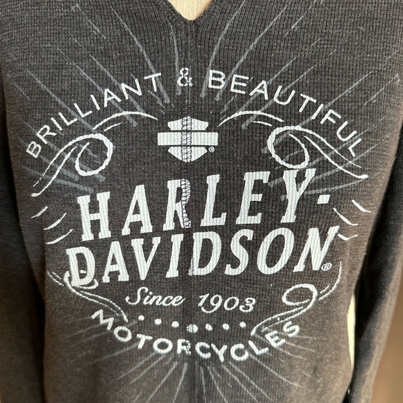 Harley Davidson Women”s Charcoal Gray Thermal.   Size. large - Picture 2 of 6
